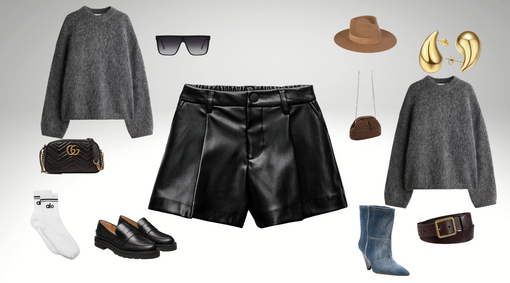 How to Style Black Leather Shorts from Day to Night