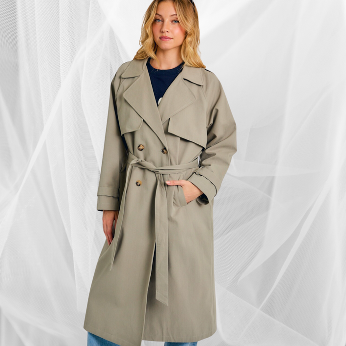 Classic Olive Trench Coat