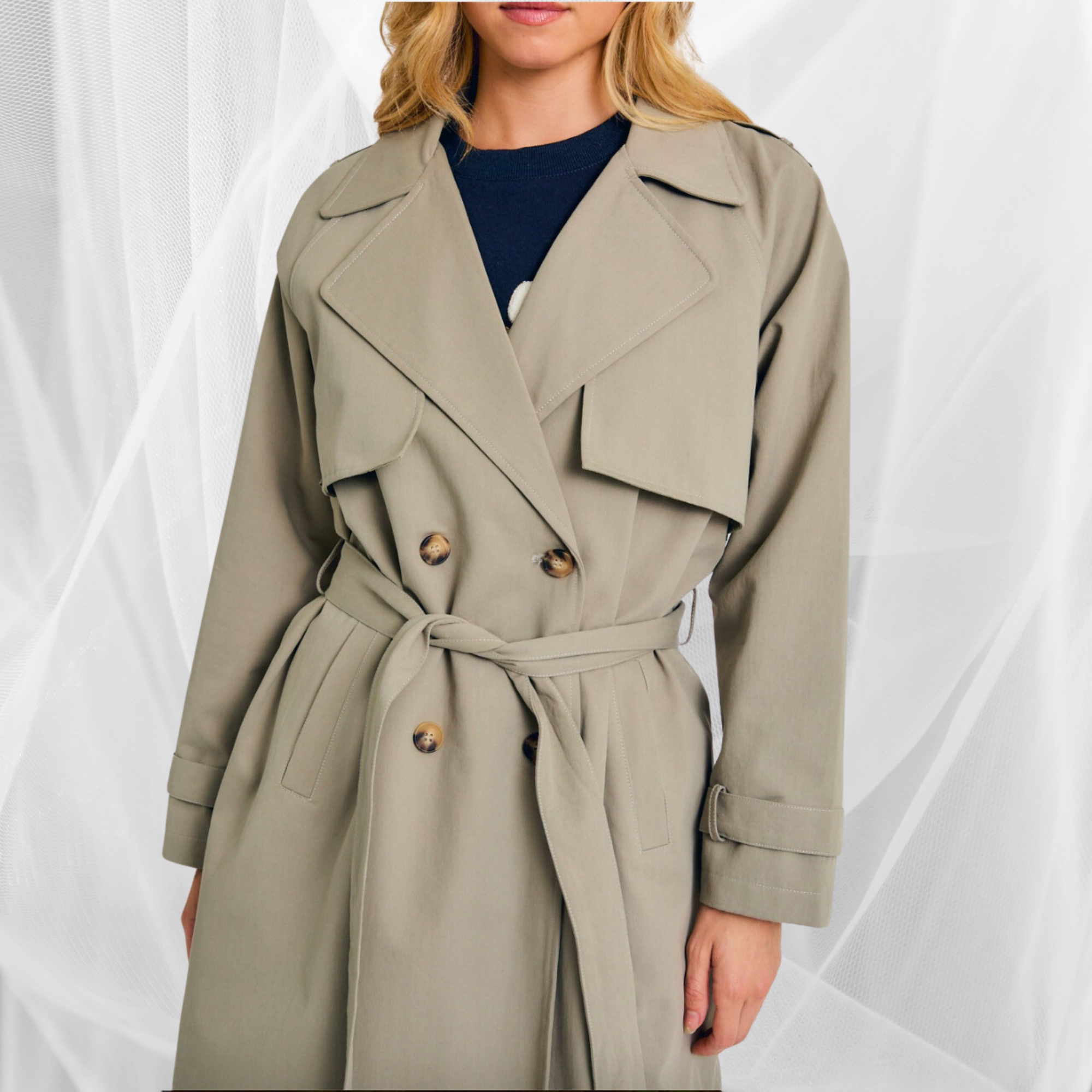 Classic Olive Trench Coat