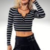 Cropped Sweet Striped Henley